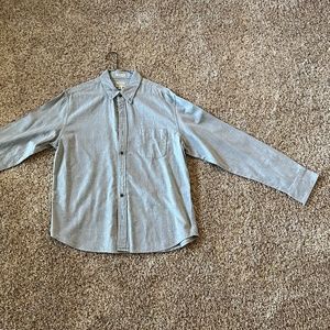 JCrew Brushed Twill Dress Shirt — Grey, Large Slim Untucked